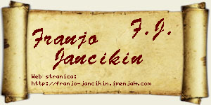 Franjo Jančikin vizit kartica